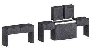 Panca Allungabile 66/290x25x45 cm Pratika Singola A Grigio Ardesia