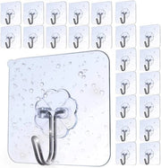 Hanger trasparente autofixante acqua resistente con carico di 10 kg, adesivo forte per uso in bagno, cucina, parete, porta, frigorifero, soffitto e armadio