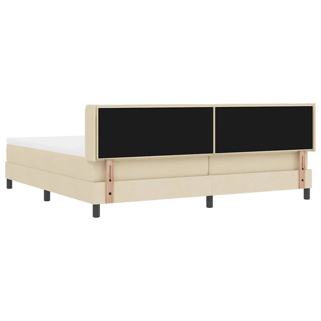 Letto a molle con materasso Crema 200 x 200 cm Tessuto 3341067