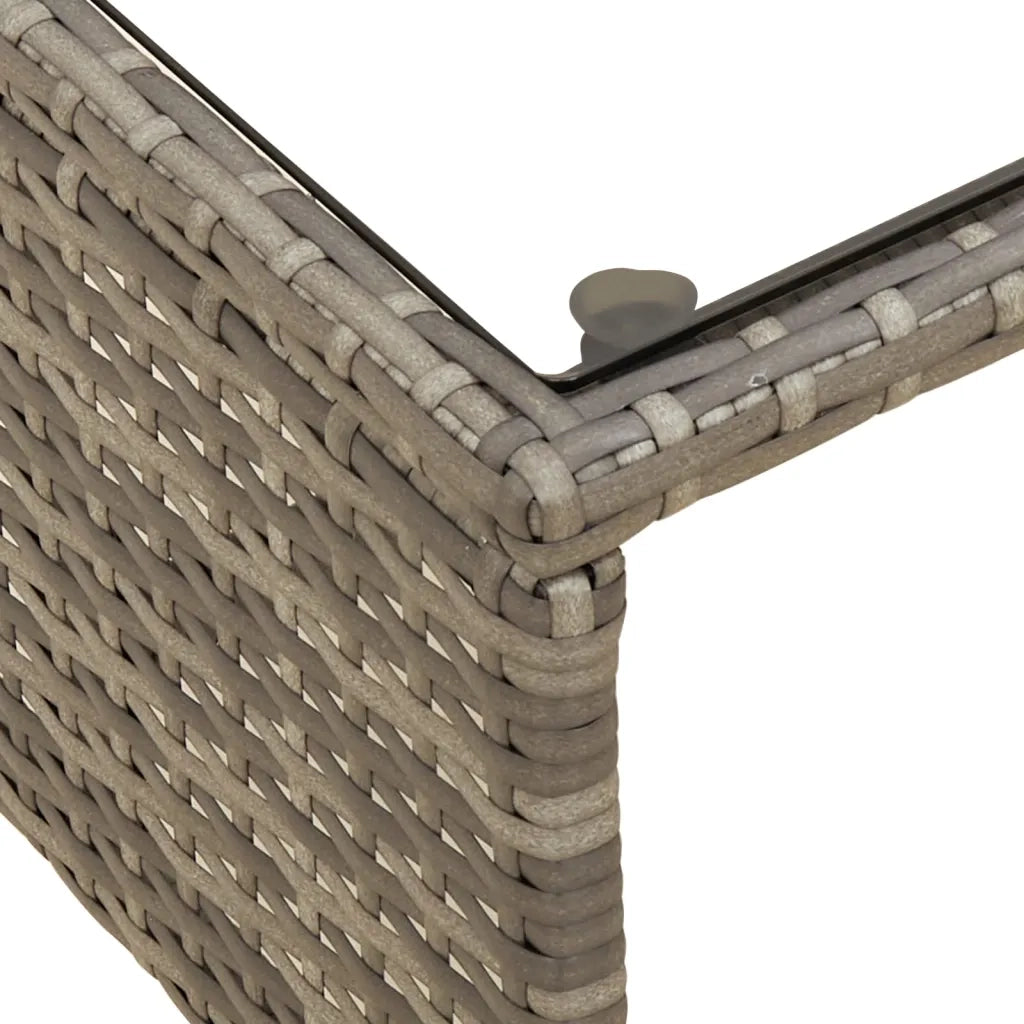 Divano da Giardino con Tavolo e Cuscini a L-Sofa da Giardino-Divano da esterno Grigio Polyrattan 240472