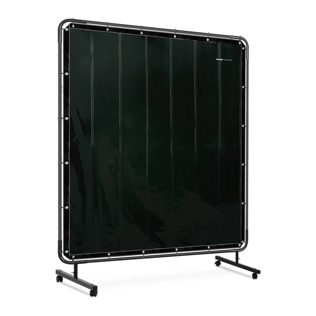 Schermo di protezione per saldatura telone ignifugo (dimensioni: 174 x 174 cm vinile: 0,4 mm resistente ai raggi UV telaio in acciaio incluso) 14_0006835