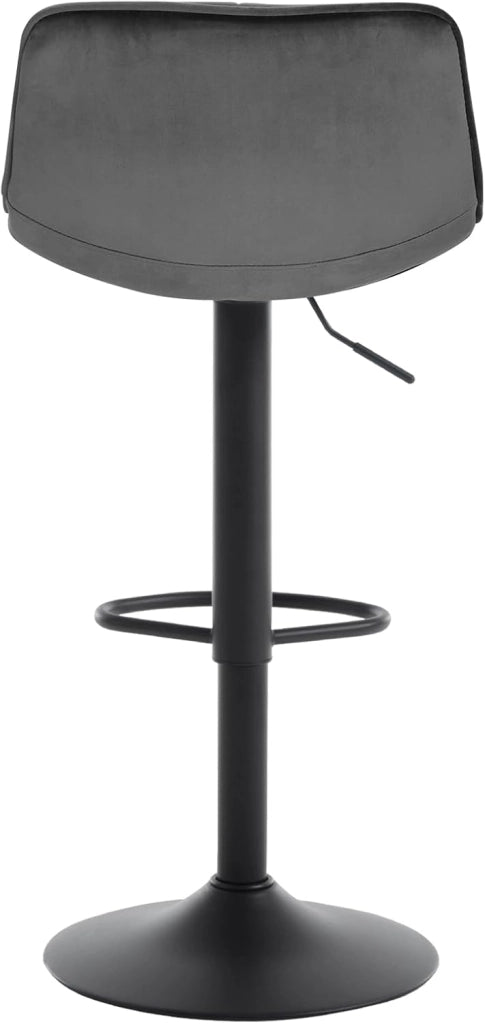 Set di 2 Sgabelli da Bar per Casa Moderni Sgabelli Cucina Girevoli con Poggiapiedi, in Velluto Grigio Scuro BH273dgr-2