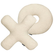 Set di 2 cuscini in tessuto decorazione tessile beige a forma delle lettere XO divano soggiorno camera da letto