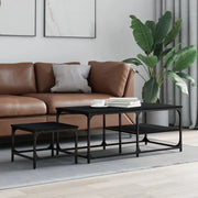 Tavolini Impilabili 2 pz Neri in Legno Multistrato 835394