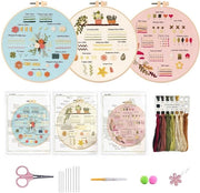 Pacchetto di Cucito per Adulti - Pacchetto di Cucito per Principianti - Pacchetto di Cucito per Punto di Croce - Fila di Cucito - Righello di Cucito - Disegno Multicolore - Set di Cucito