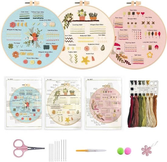 Pacchetto di Cucito per Adulti - Pacchetto di Cucito per Principianti - Pacchetto di Cucito per Punto di Croce - Fila di Cucito - Righello di Cucito - Disegno Multicolore - Set di Cucito