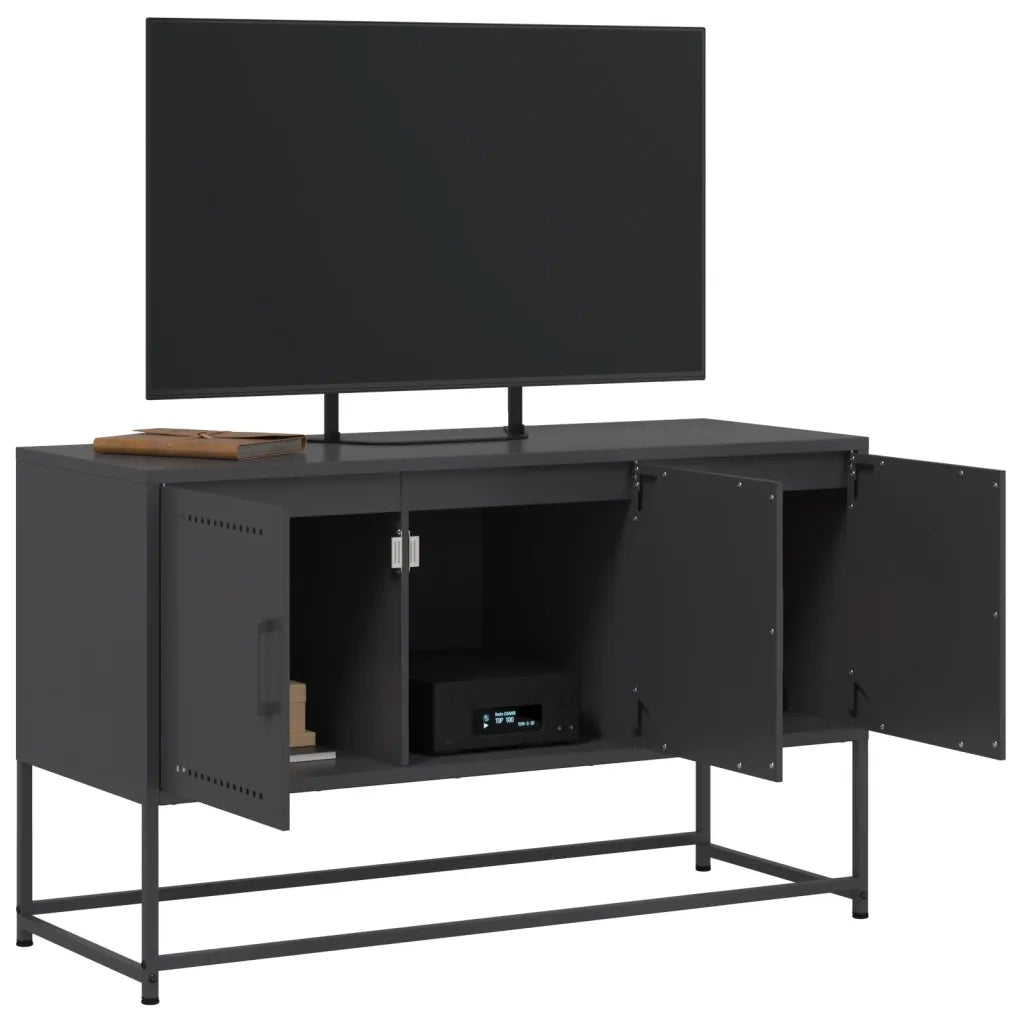Mobile TV-Credenza per TV-Console TV Nero 100,5x39x60,5 cm in Acciaio 504618
