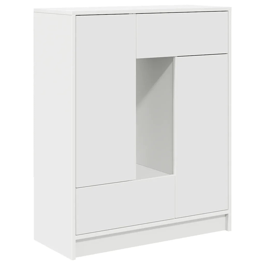 Credenza con Cassetti e Ante Bianco 73x31x90 cm 861850