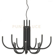 SOSPENSIONE ART NOUVEAU 12 BRACCETTI A LED 3000K 1860LM 35W DIMMERABILE D.78CM NERO