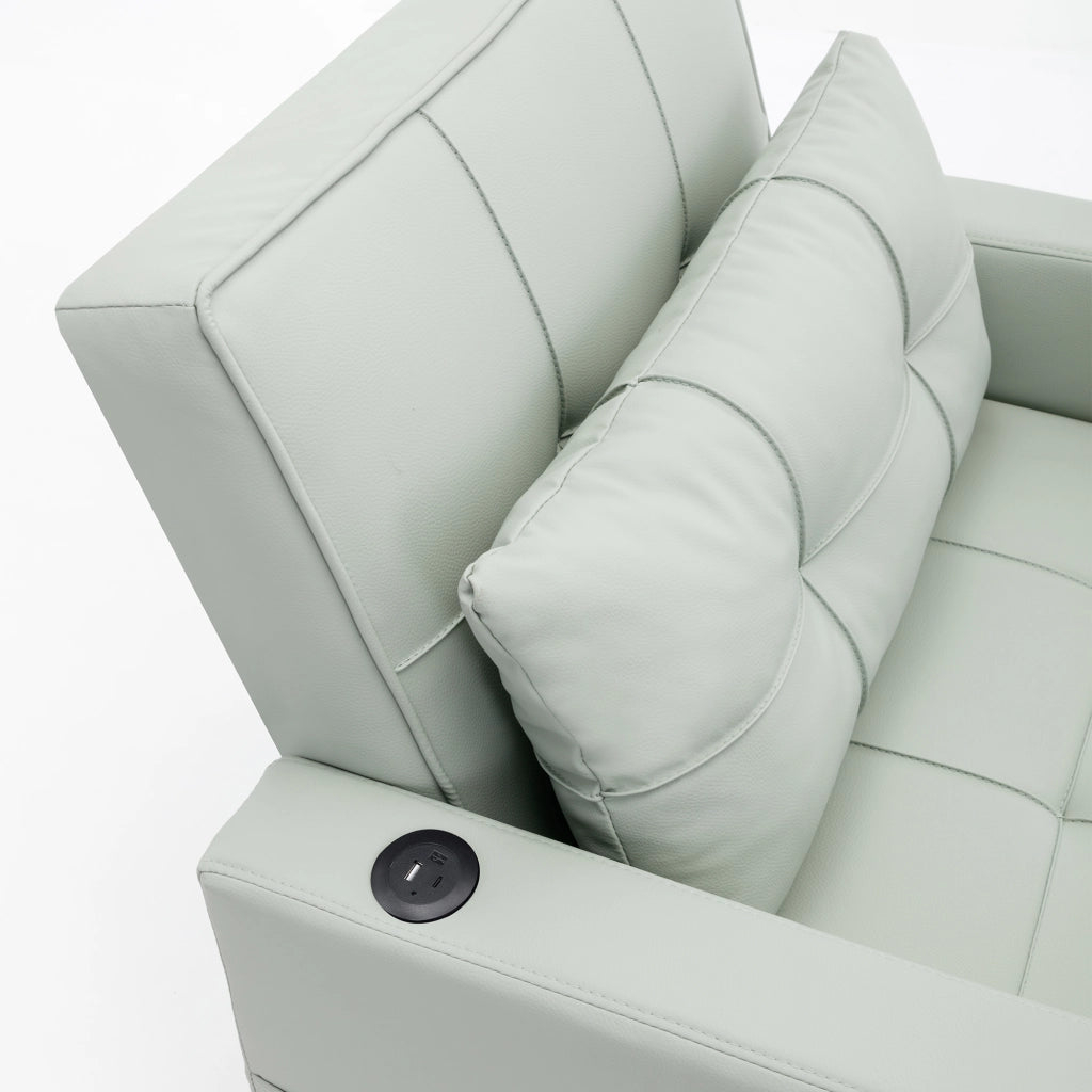 Divano Letto Singolo Estraibile ¨C MINIMAL ¨C con Portabicchieri e USB, per Piccoli Spazi