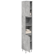 Armadietto Bagno Grigio Cemento 30x30x190 cm Legno Multistrato