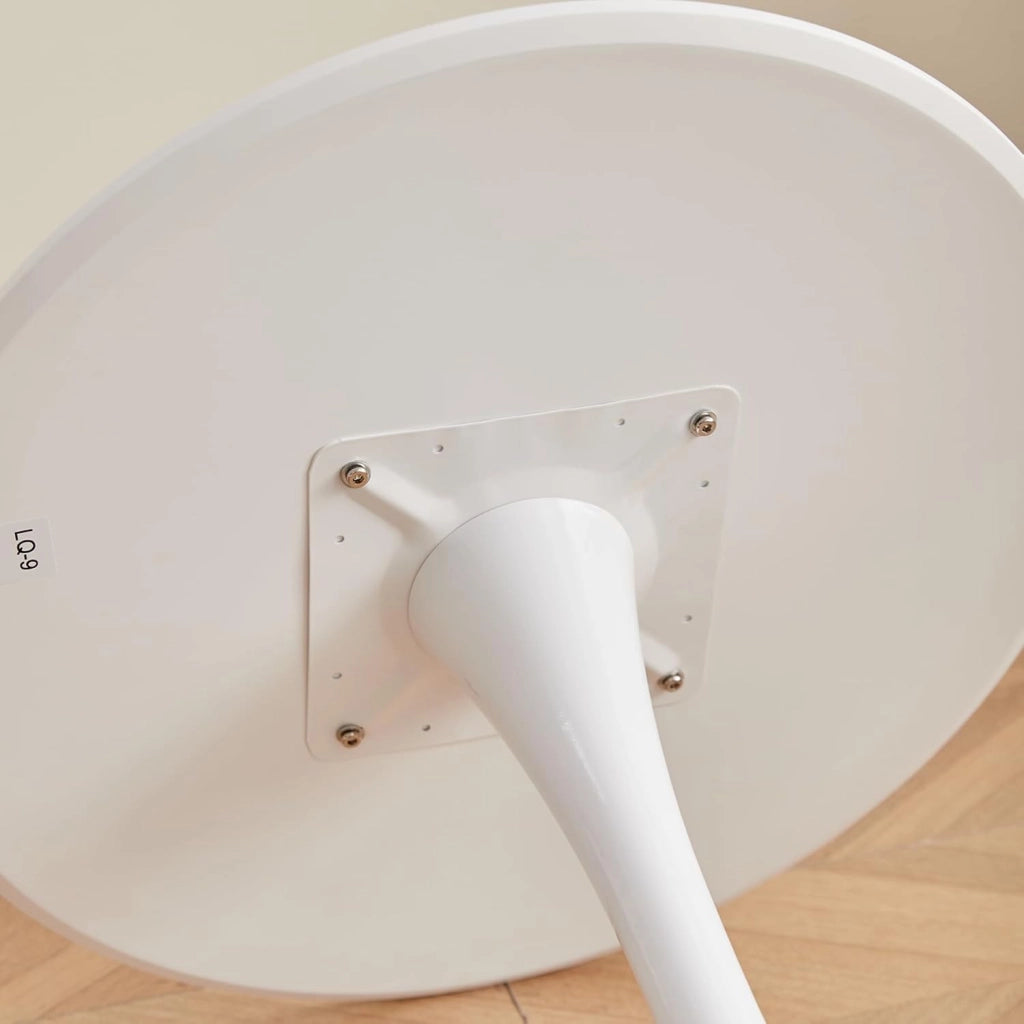 GrandCA HOME Tavolo da Pranzo Moderno Rotondo 70 cm con Piedistallo in Design Tulipano, Tavolo per il Tempo Libero Mid-Century per Cucina, Sala da Pranzo e Soggiorno, Bianco-70