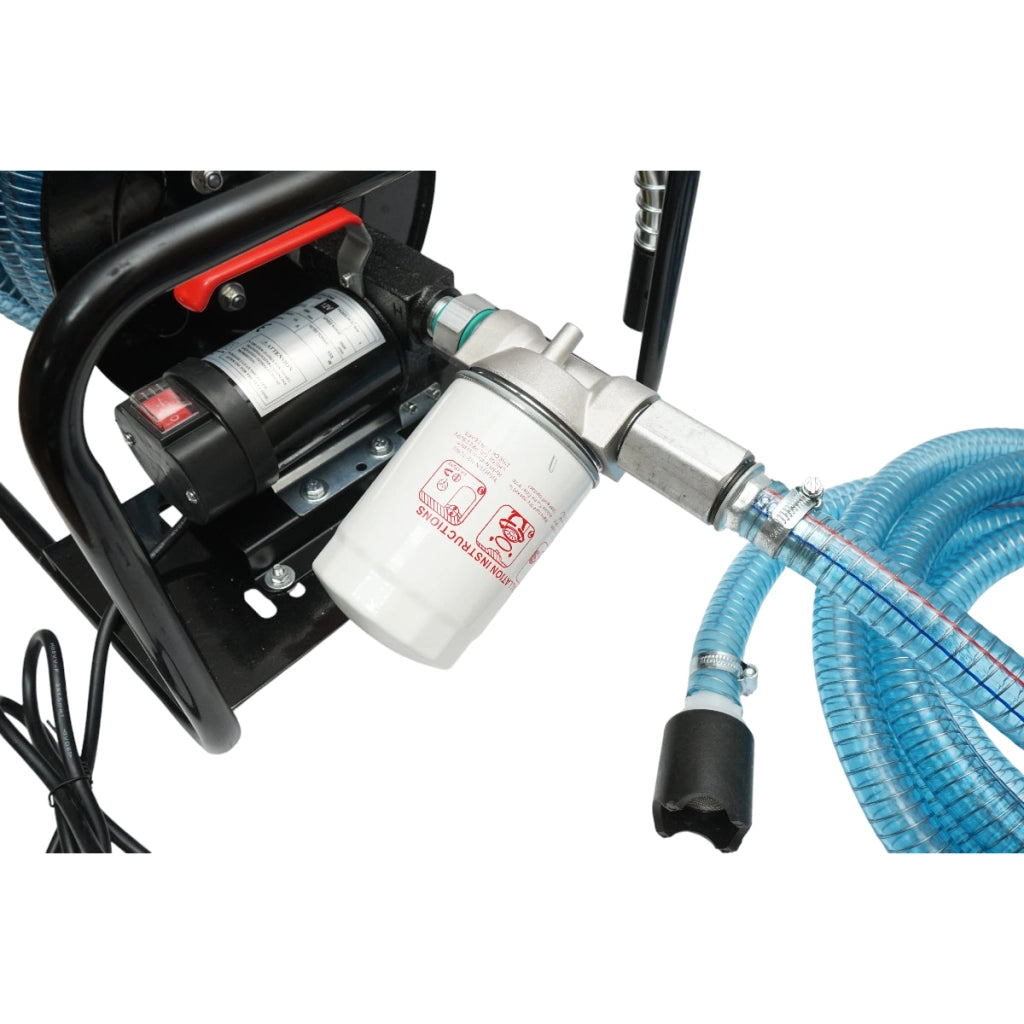 Pompa di trasferimento carburante mobile 12V, portata 40 L/min con tubo flessibile e filtro Breckner Germany