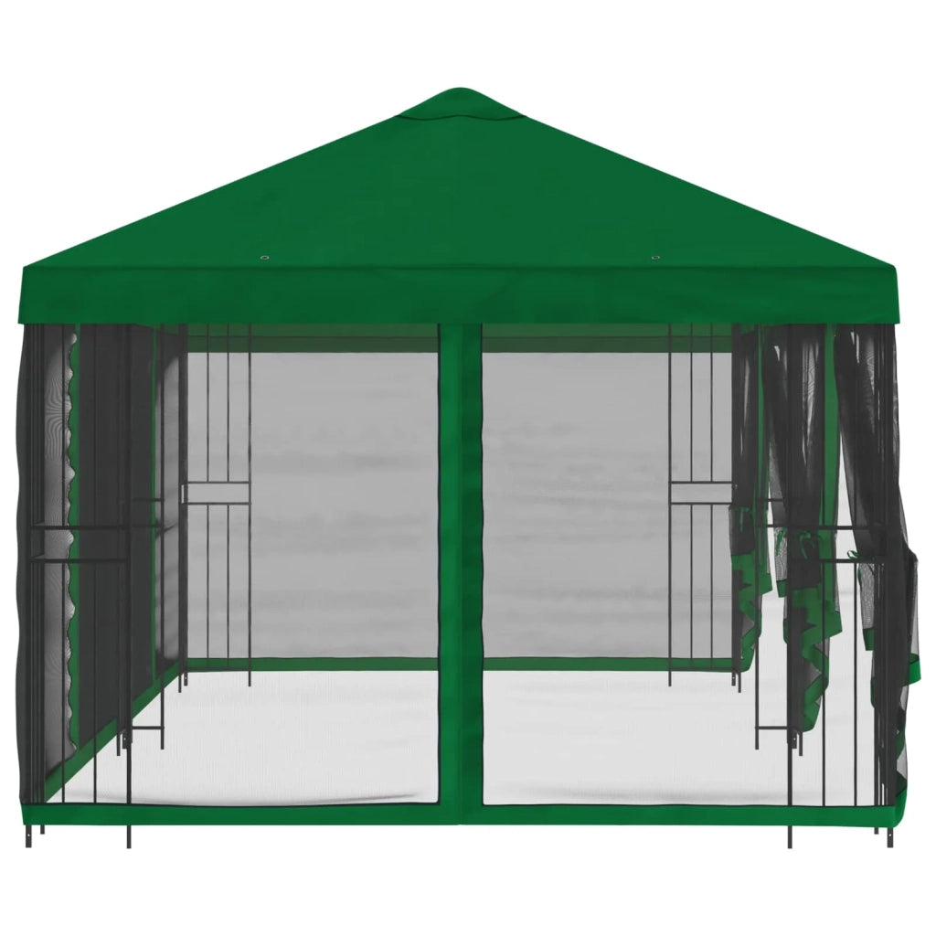 Gazebo con pareti laterali 6 x 3 m Verde Poliestere e Acciaio 3375998