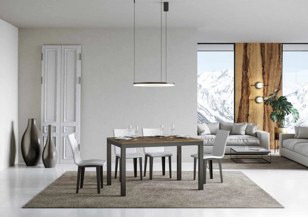 Tavolo allungabile 90x120/380 cm Every Evolution Noce telaio Antracite