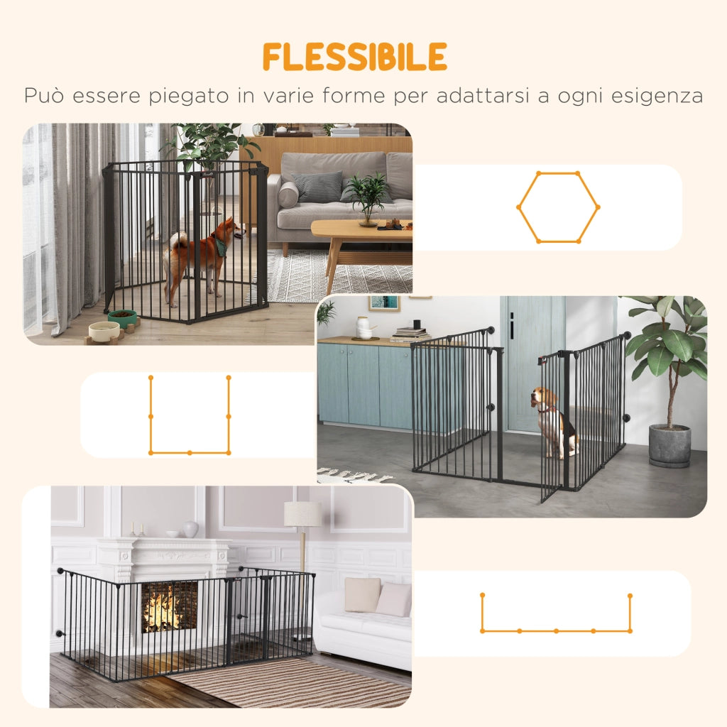 Cancellino per Cani Pieghevole ¨C zephmum ¨C Nero 123x102x90 cm