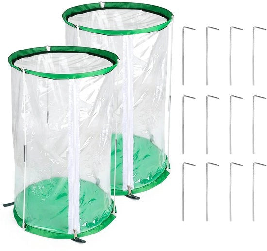 Mini-broeikas portatile in PVC - 55 x 30 cm - 6 ancoraggi - invernamento - protezione piante - giardino