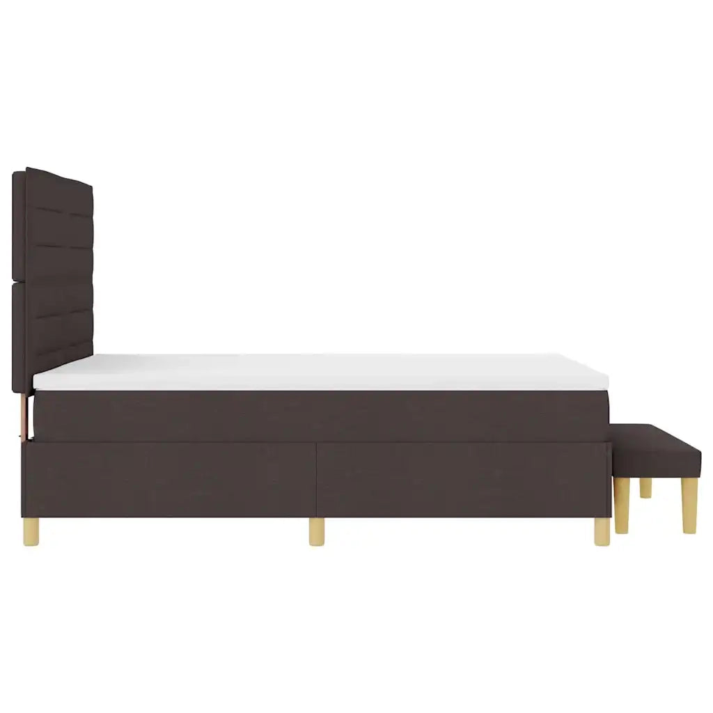 Letto a molle con testiera Marrone scuro 200 x 140 cm Tessuto 3344229