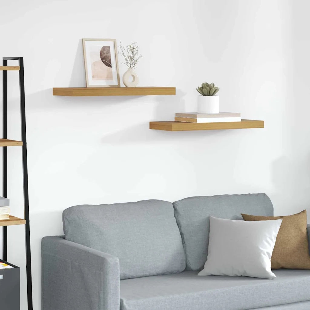 2 pz Scaffale da parete | Ripiano a parete | Mensola a parete Beige 60 x 23,5 x 4 cm