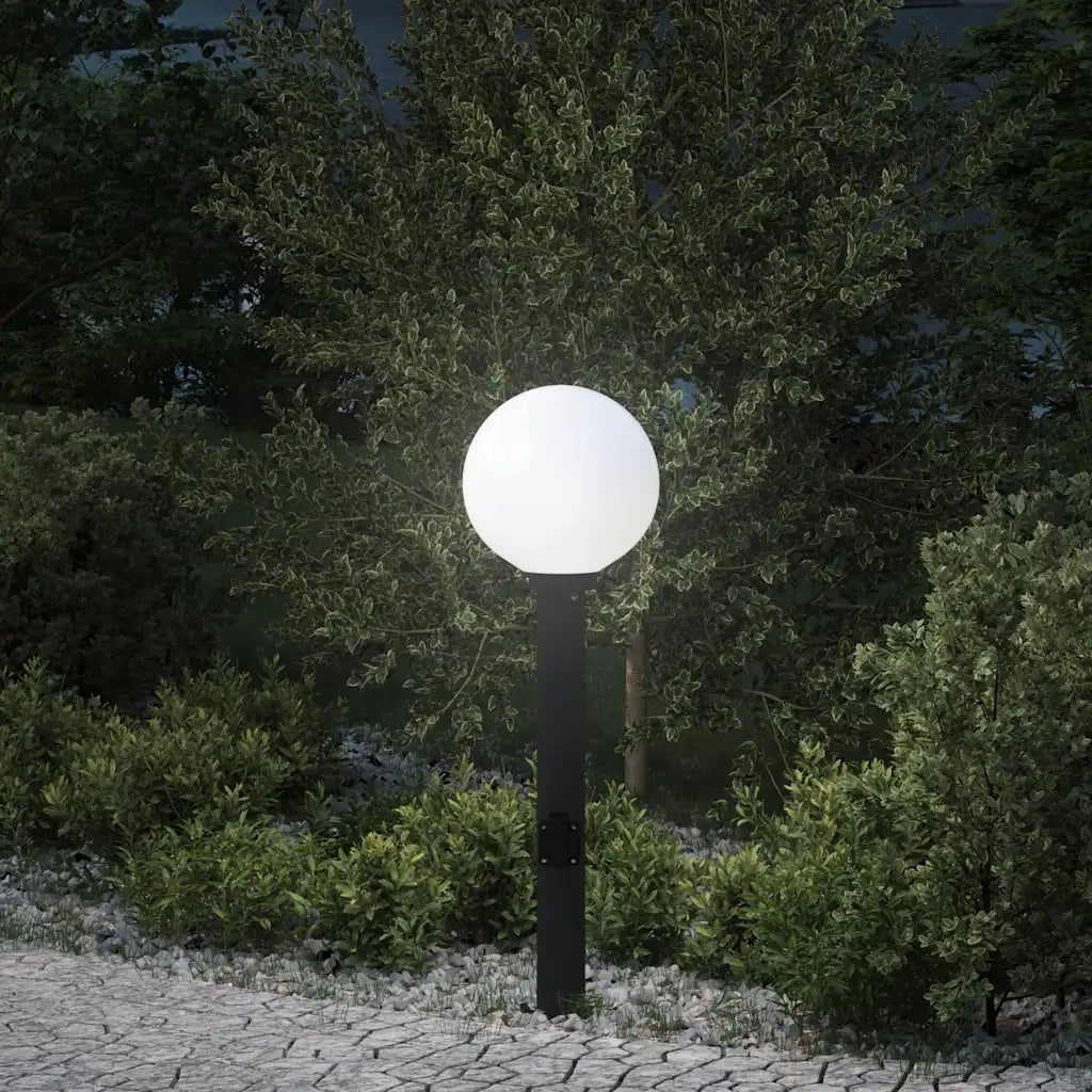 Lampada a paletto con presa elettrica 80 cm Nera IP44 4006119