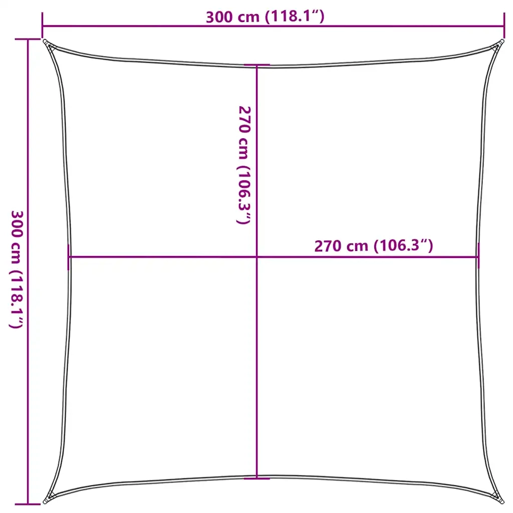 Vela Parasole 160 g/m² Grigio Talpa 3x3 m in HDPE 311384