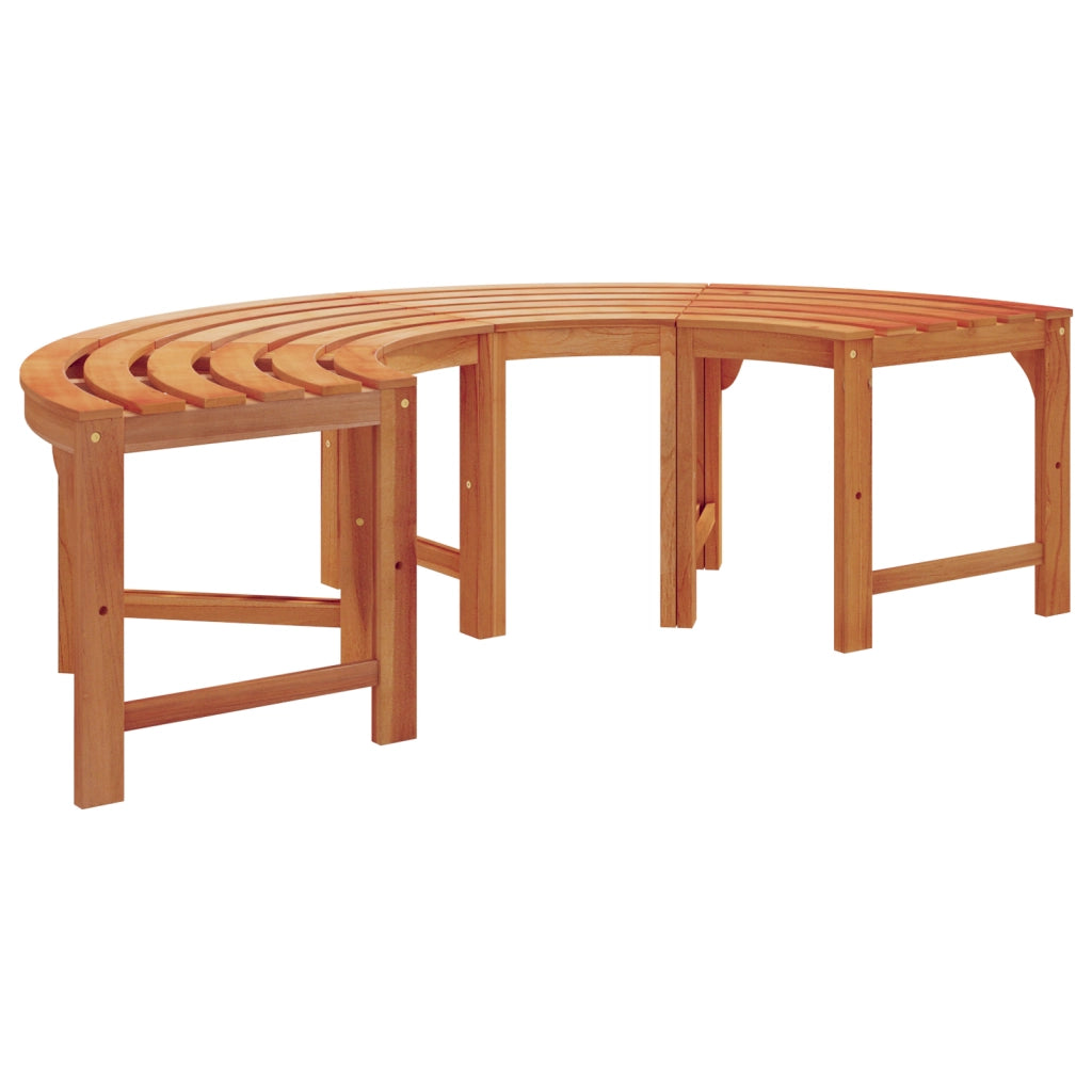 Panchina da Esterno Mezzo Cerchio 160 cm Legno Massello di Eucalipto