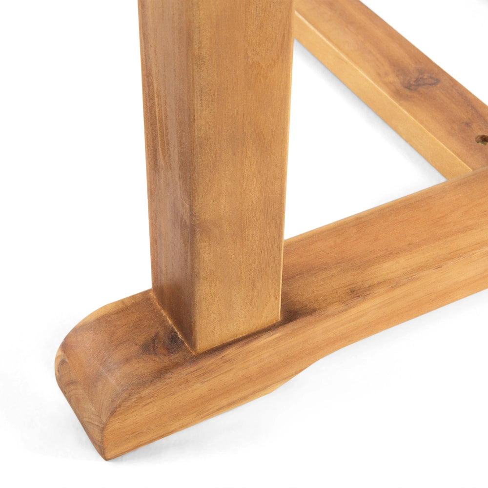 Tavolo da pranzo da giardino in legno di acacia 160/220 x 90 cm forato per ombrellone allungabile Design tradizionale