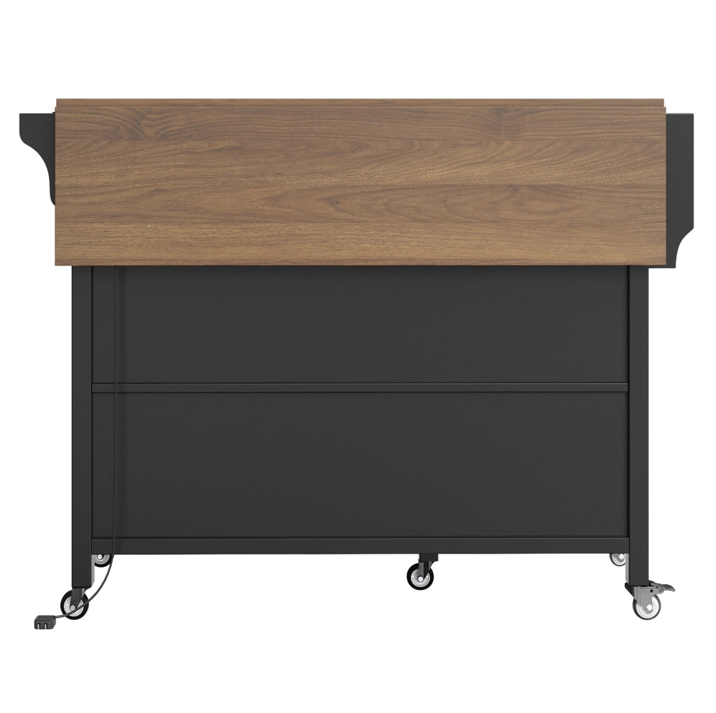 Carrello da cucina 139x40x94 cm pieghevole in MDF nero