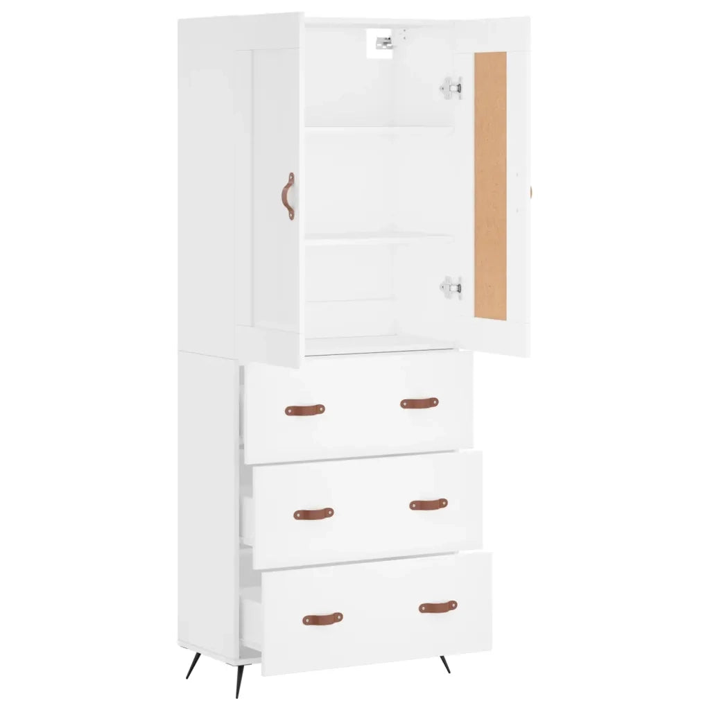 Credenza Bianca 69,5x34x180 cm in Legno Multistrato 3199721