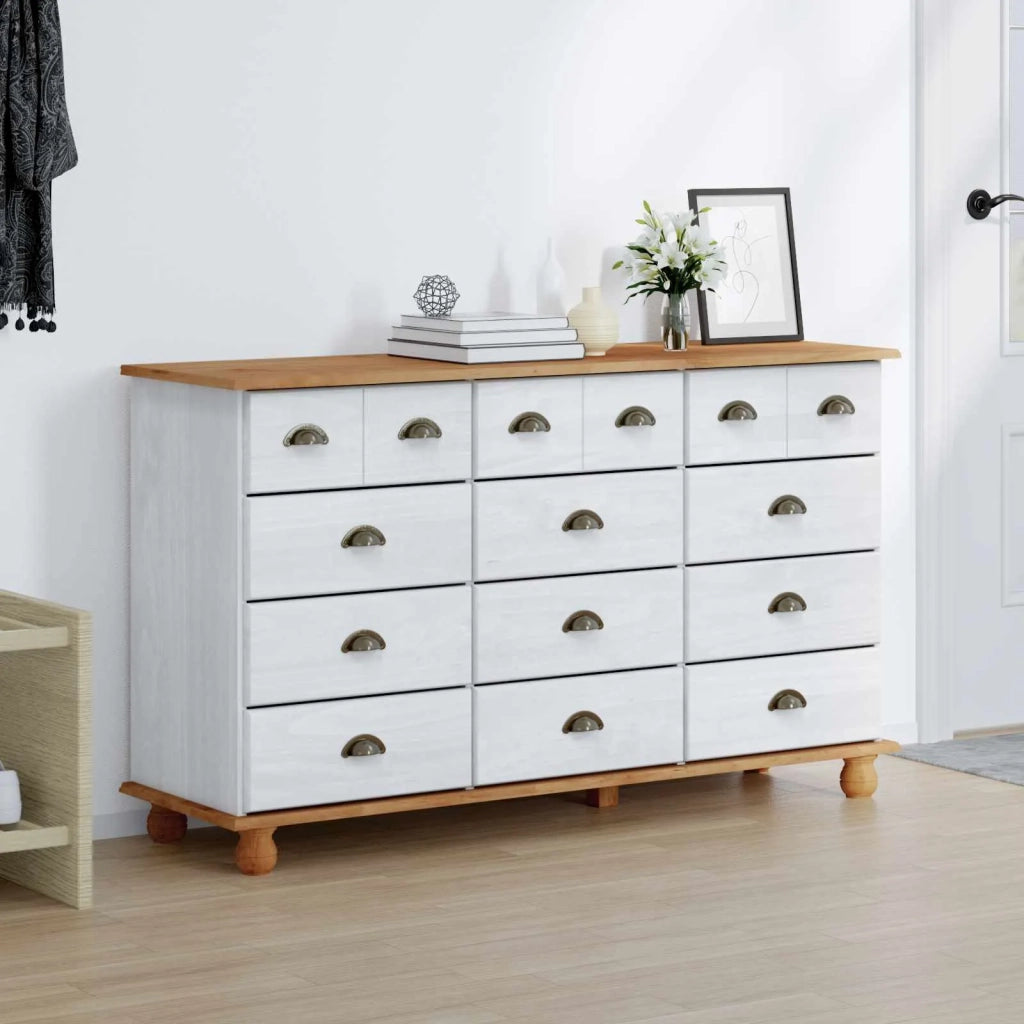 Cassettiera ASKIM Bianco 79 x 40 x 133,5 cm Pino massello 4105429