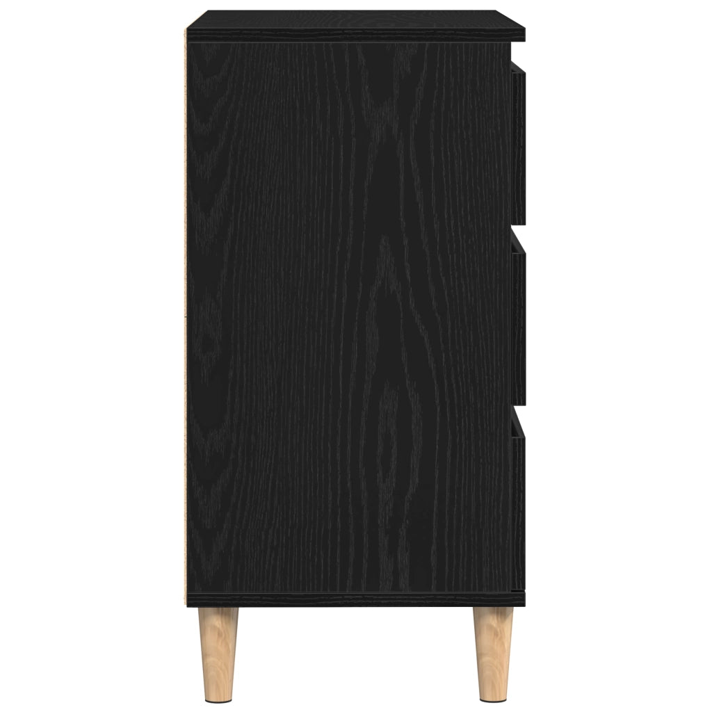 Mobile Nero Rovere 60x35x70 cm Legno ingegnerizzato