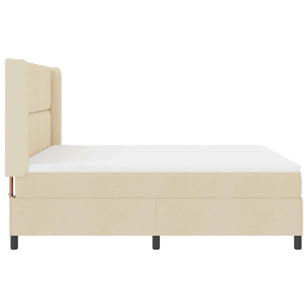 Letto a molle con testiera Crema 180 x 200 cm Tessuto 3340646