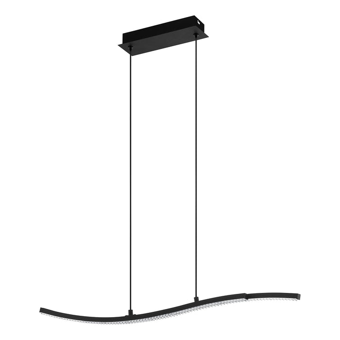 Lampadario A Sospensione Moderno Lejias Acciaio Nero 1 Luce Led 21,5W 2600Lm