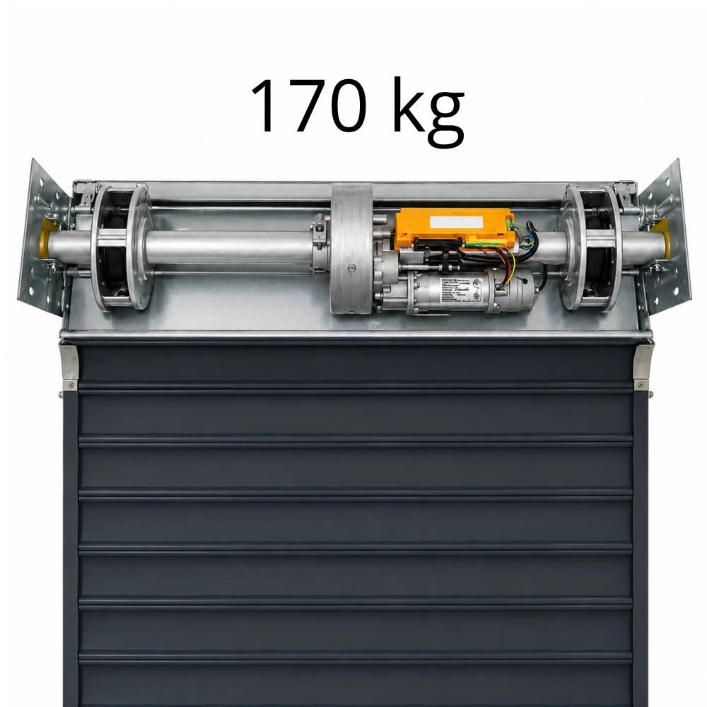 Motore centrale per serrande 170 kg con elettrofreno 230 v asse 48-68 mm