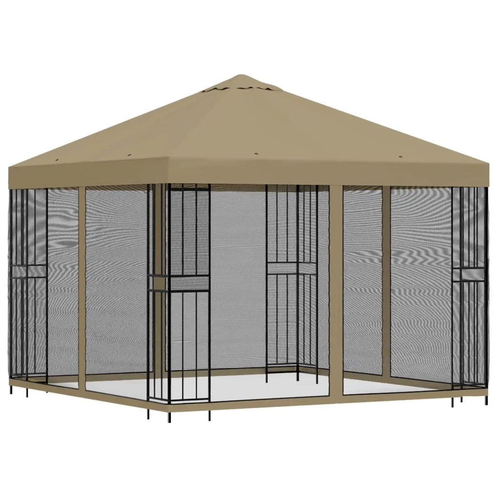 Gazebo | Pergolato da giardino con pareti laterali 3 x 3 m Beige