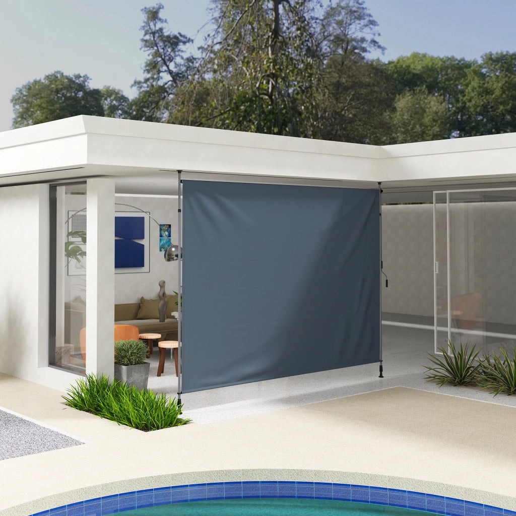 Tenda da sole a bracci pieghevoli con manovella ¨C zephmum ¨C Grigio scuro 350 cm