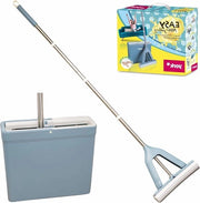 Asciugamano assorbente PVA spugna Dweil 34 cm - Aspirapolvere senza sporche mani - Set aspirapolvere con secchio telescopico 130 cm Blu