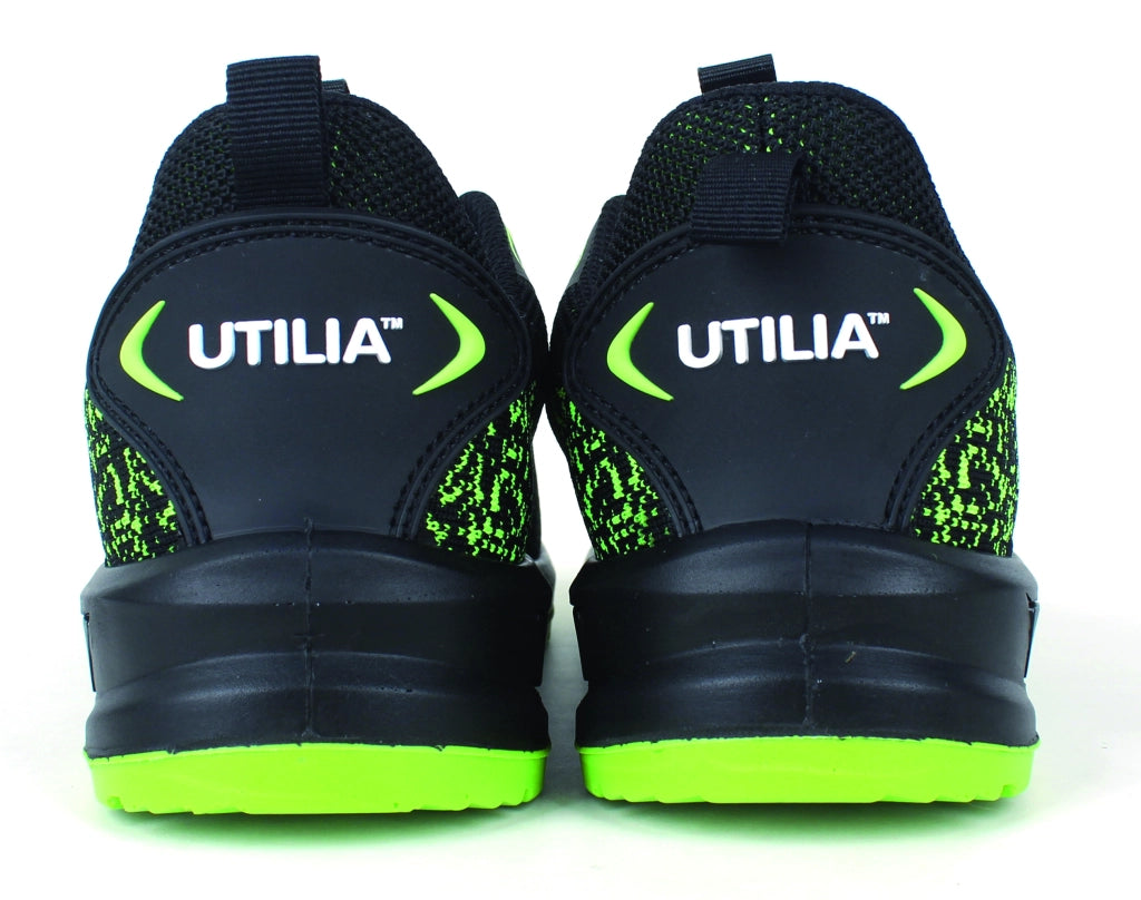 Utilia SCARPE ANTINFORTUNISTICA BASSE S1PS FO SR ANTHEA IN TESSUTO Col. Nero e verde lime Mis. 39