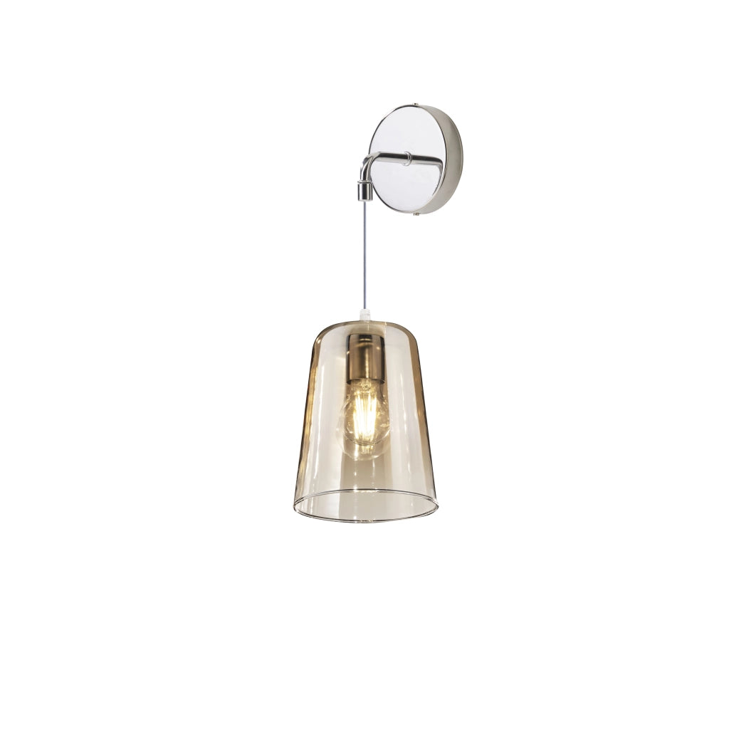 Applique a parete Shaded attacco E27 max 60W lampada da muro design minimal altezza regolabile max 250cm ambra
