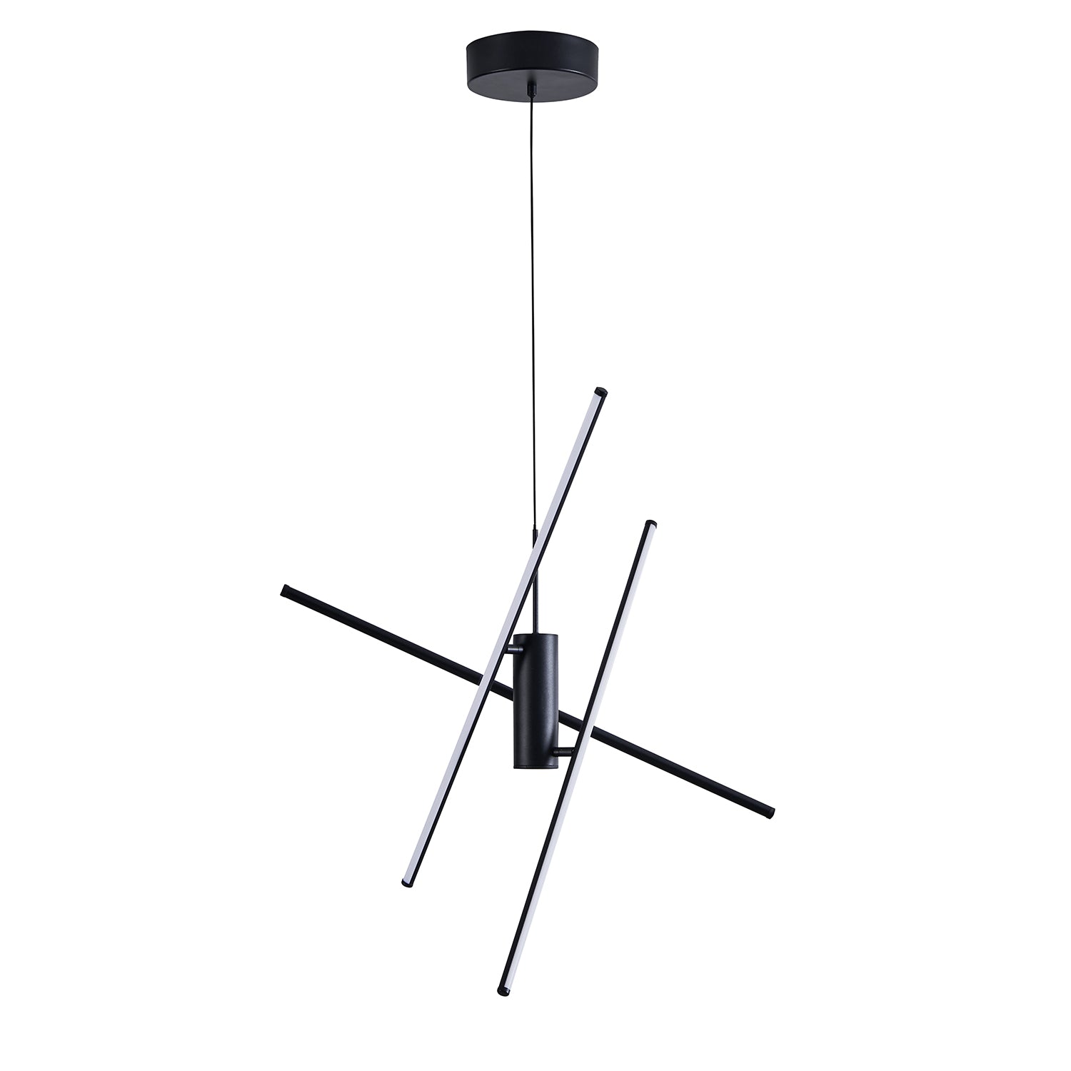 Lampadario A Sospensione Moderno Salitre Alluminio Nero 1 Luce Led 29W 4000Lm