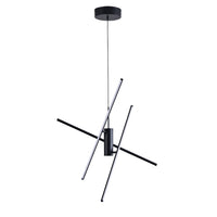 Lampadario A Sospensione Moderno Salitre Alluminio Nero 1 Luce Led 29W 4000Lm