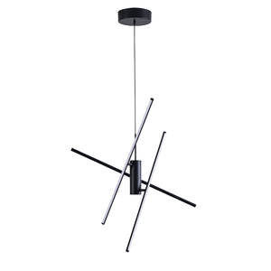 Lampadario A Sospensione Moderno Salitre Alluminio Nero 1 Luce Led 29W 4000Lm