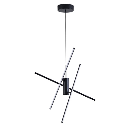 Lampadario A Sospensione Moderno Salitre Alluminio Nero 1 Luce Led 29W 4000Lm
