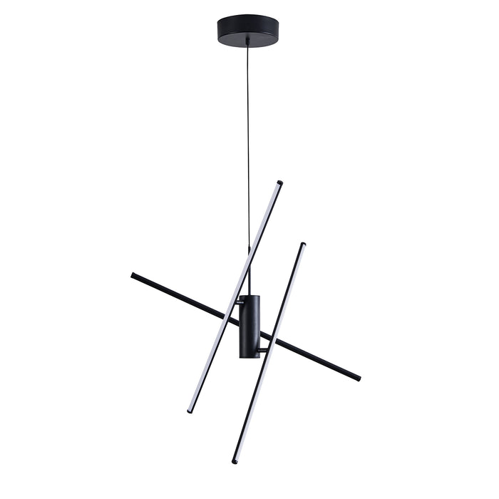 Lampadario A Sospensione Moderno Salitre Alluminio Nero 1 Luce Led 29W 4000Lm