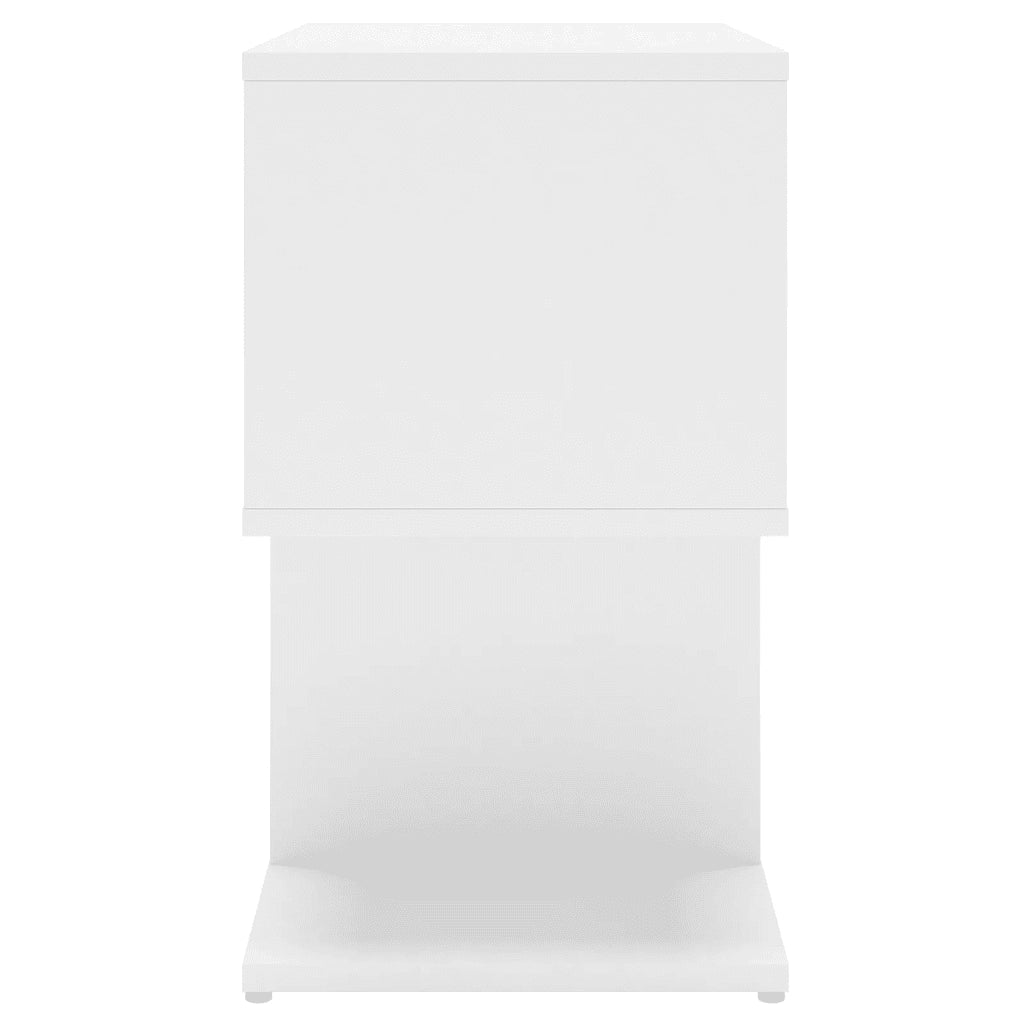 Comodino Bianco 50x30x51,5 cm in Legno Multistrato 806364