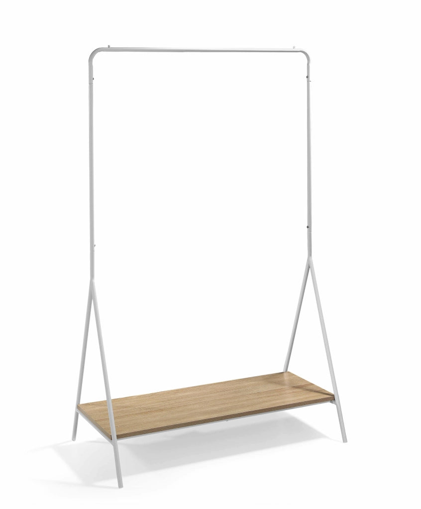 Appendiabiti Hispanohogar effetto e metallo rovere e bianco 170x110x55