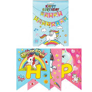 Trade Shop - Festone Carta Happy Birthday Unicorno Bandierine 13 Lettere Cc39743 Ghirlanda -