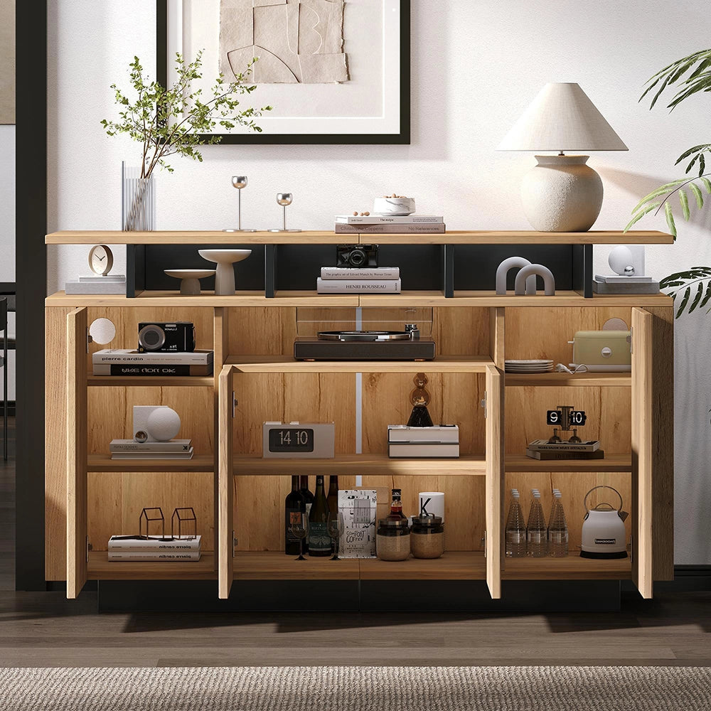 Com貌 - Xylo - 4 ante 3 ripiani 120x40x85cm colore naturale