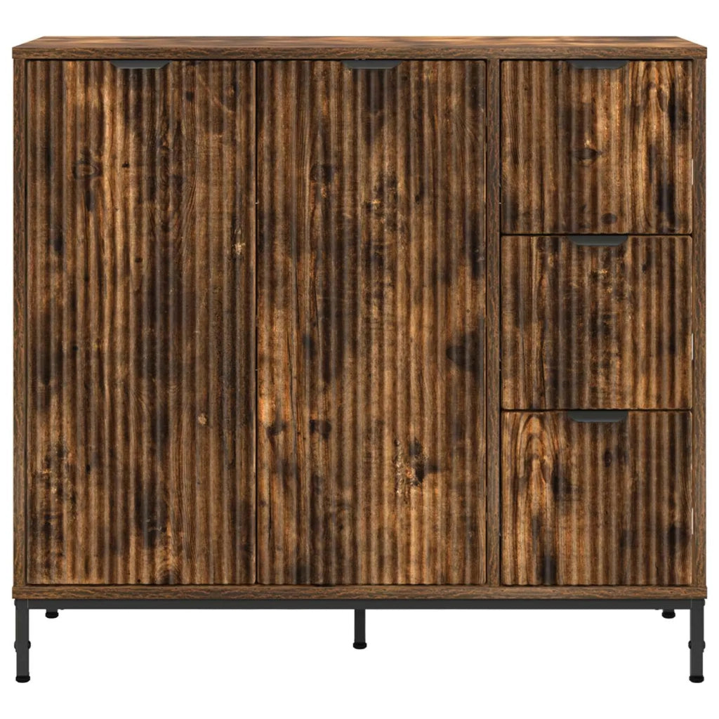 Credenza Rovere fumé 89,5 x 33 x 82 cm Legno multistrato 883459