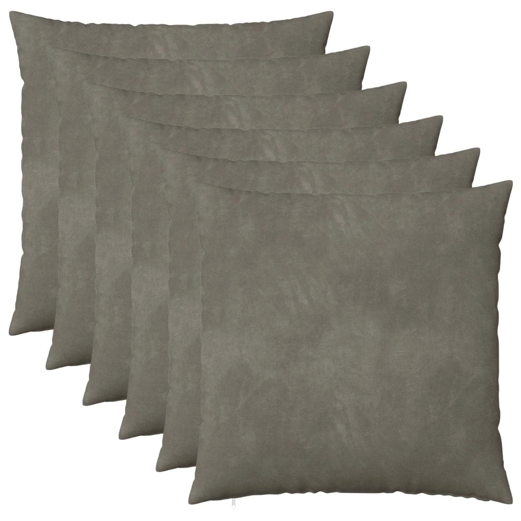 Federa 6 pcs HEERLEN Grigio Chiaro 80 x 80 cm Velluto 913524